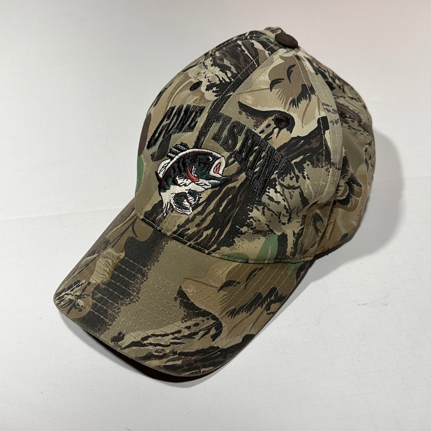 Vintage 'Gone Fishin' Strapback Hat