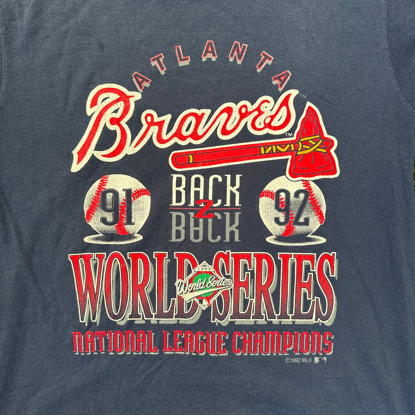 Vintage 1992 Atlanta Braves World Series Tee - L