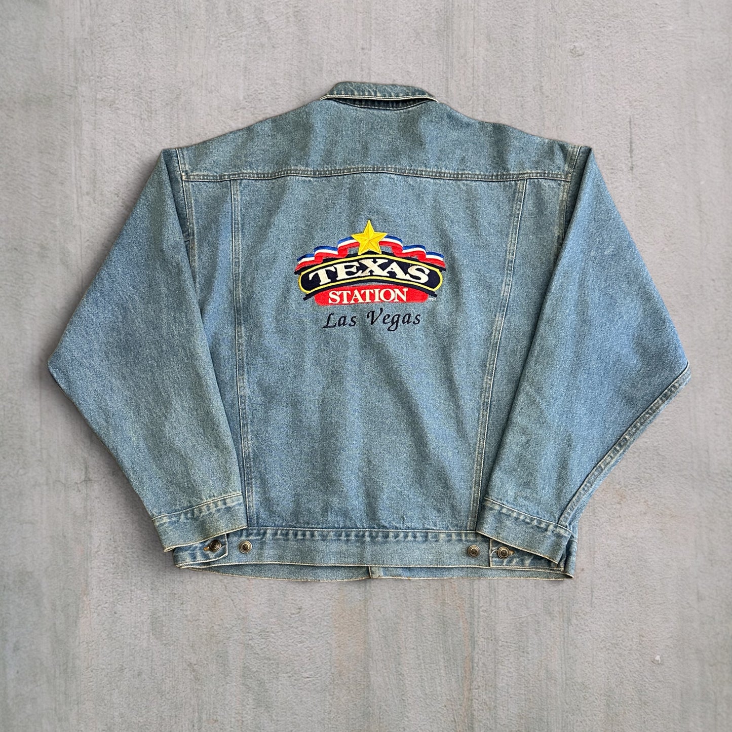 Vintage Texas Station Las Vegas Denim Trucker Jacket - XL