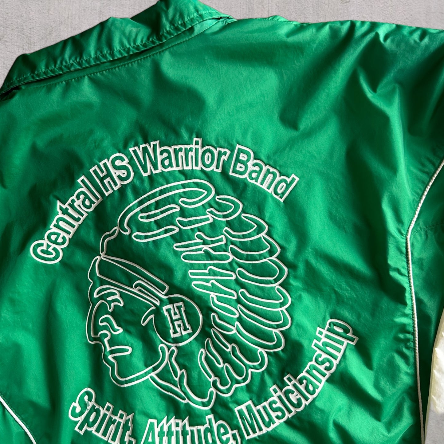 Vintage Green Band Windbreaker - L