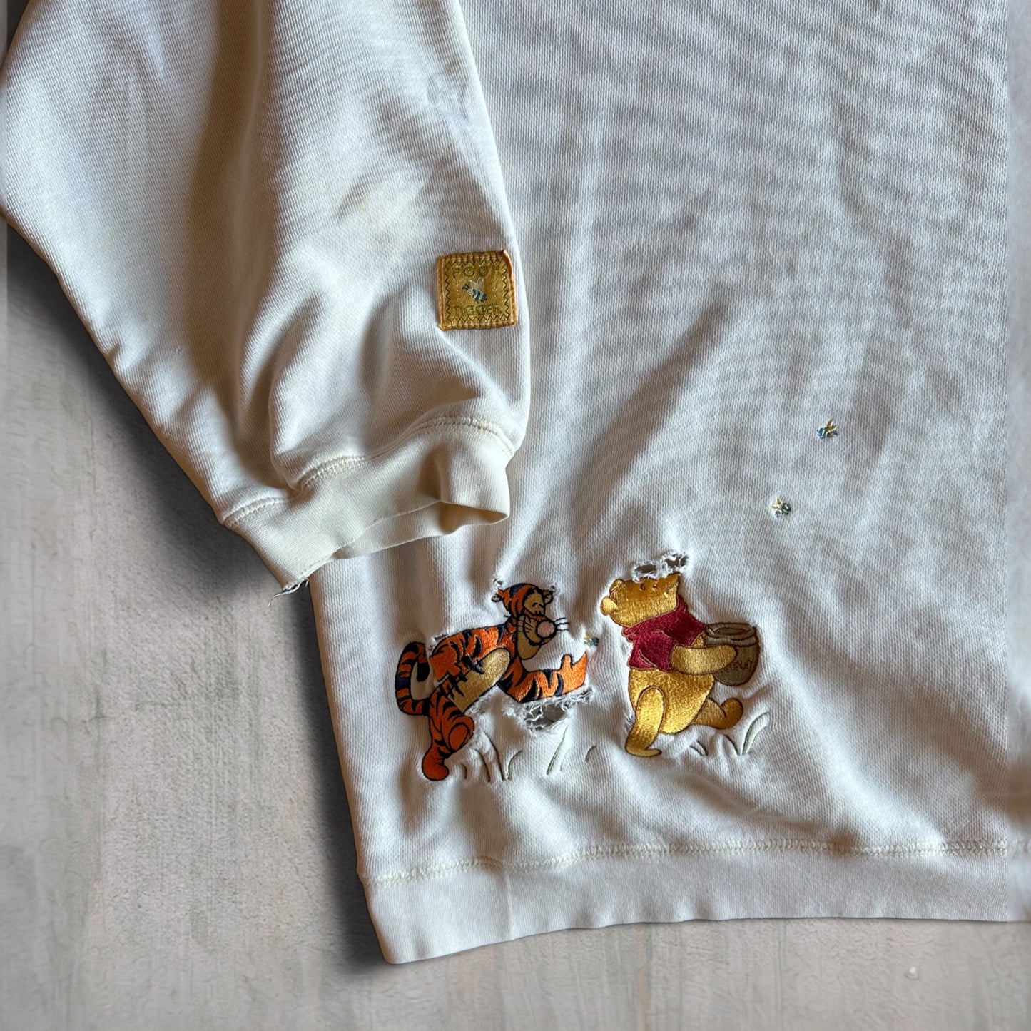 Vintage Winnie the Pooh Quarter-Zip Hoodie - L