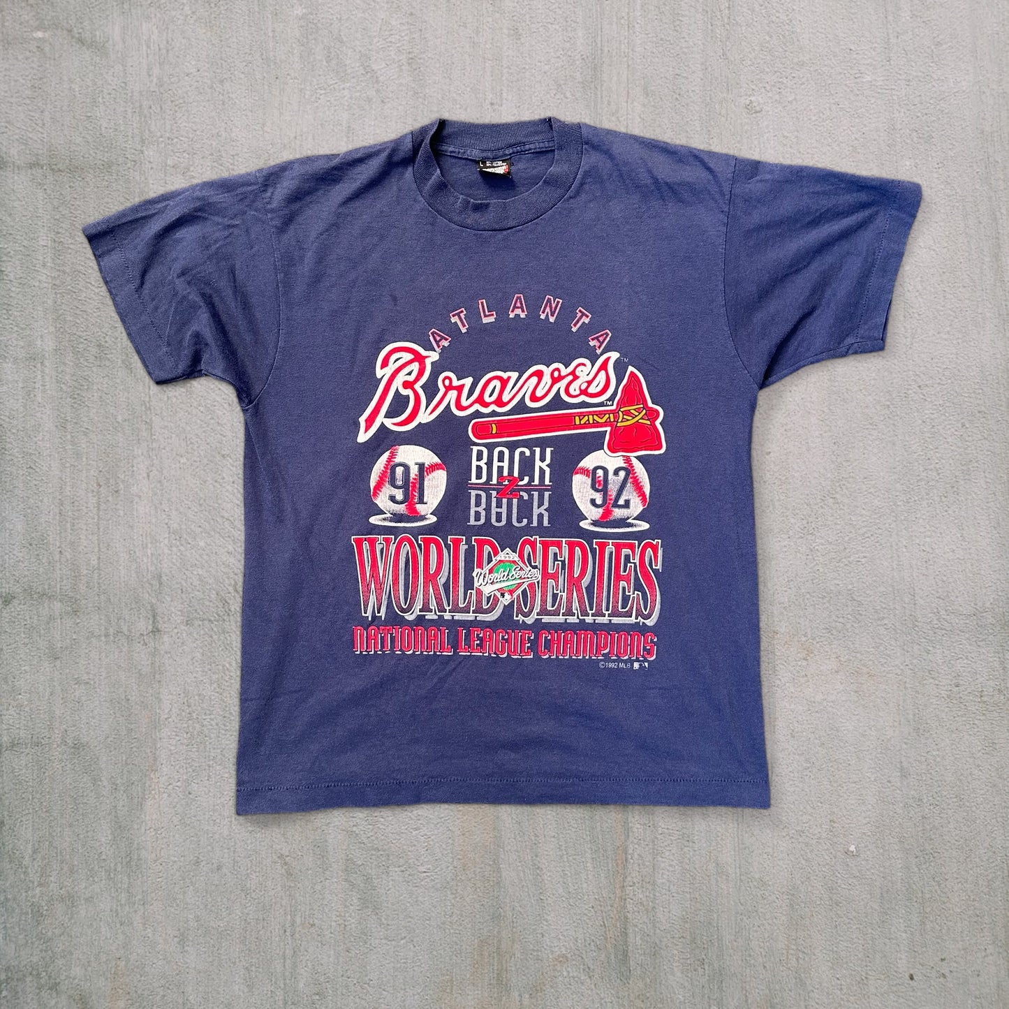 Vintage 1992 Atlanta Braves World Series Tee - L